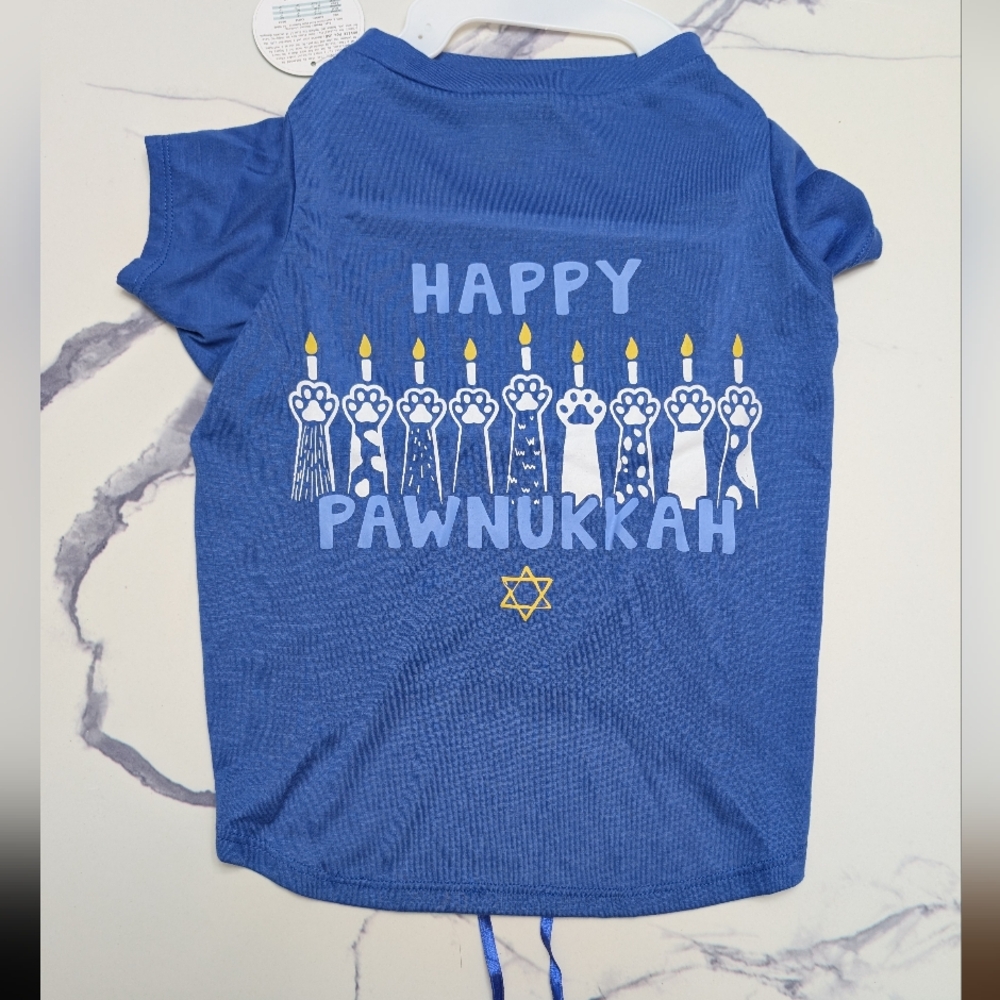 Blended, Blue Pawnukkah T-shirt, Size Large